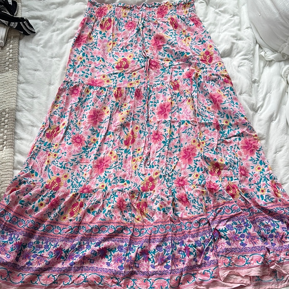 Floral Pink Maxi Skirt